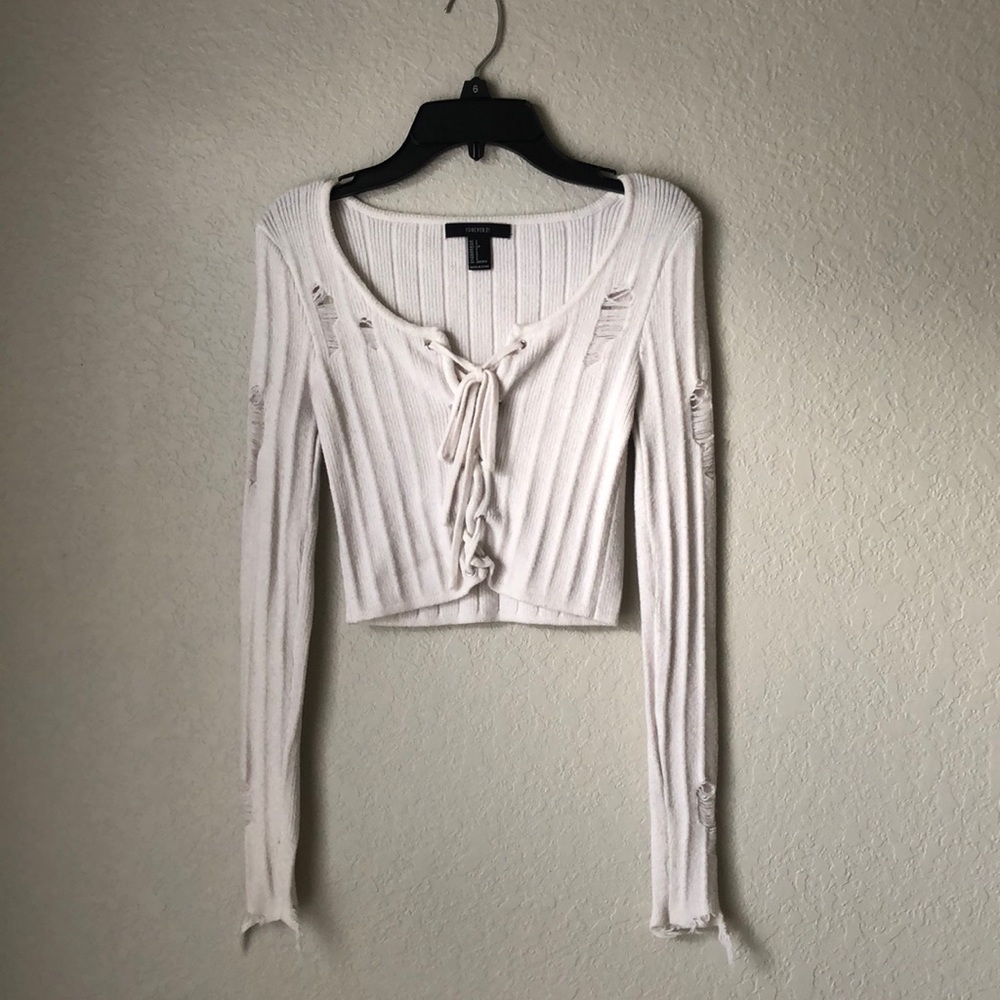 Destructed Crop Sweater